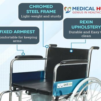 ENTROS Foldable Commode Wheelchair features