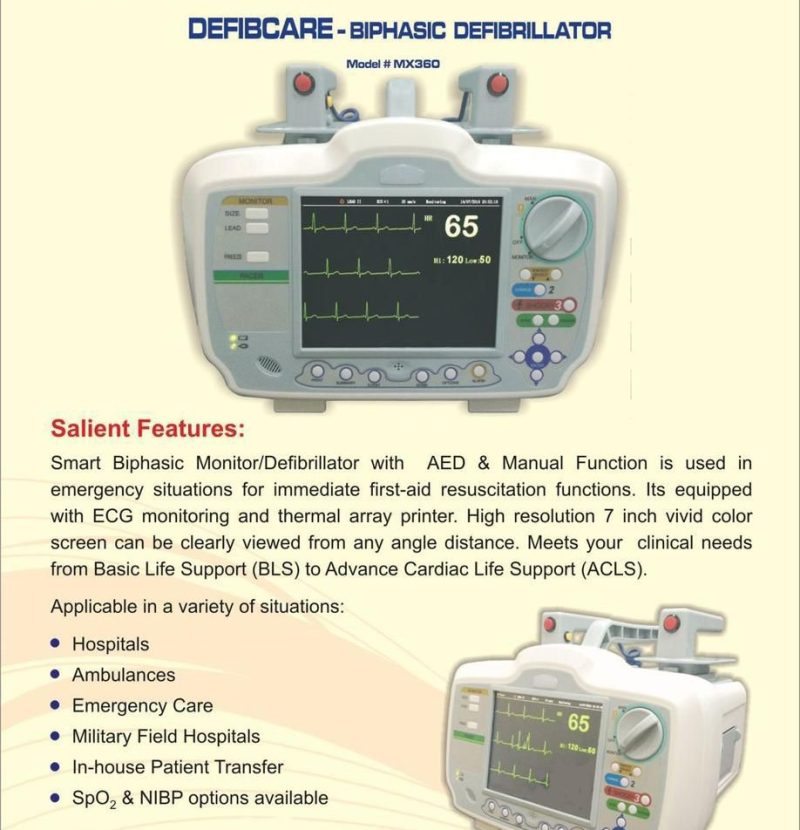 .biphasic AED Defibrillator Monitor features benefits