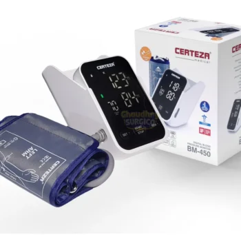 An electronic blood pressure monitor that includes a charging port, facilitating continuous use and efficient monitoring.