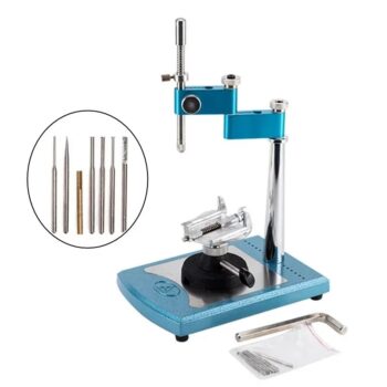 Dental Lab Surveyor – Fully Adjustable Parallel Visualizer with Square Base | Precision Observation Tool (Blue)