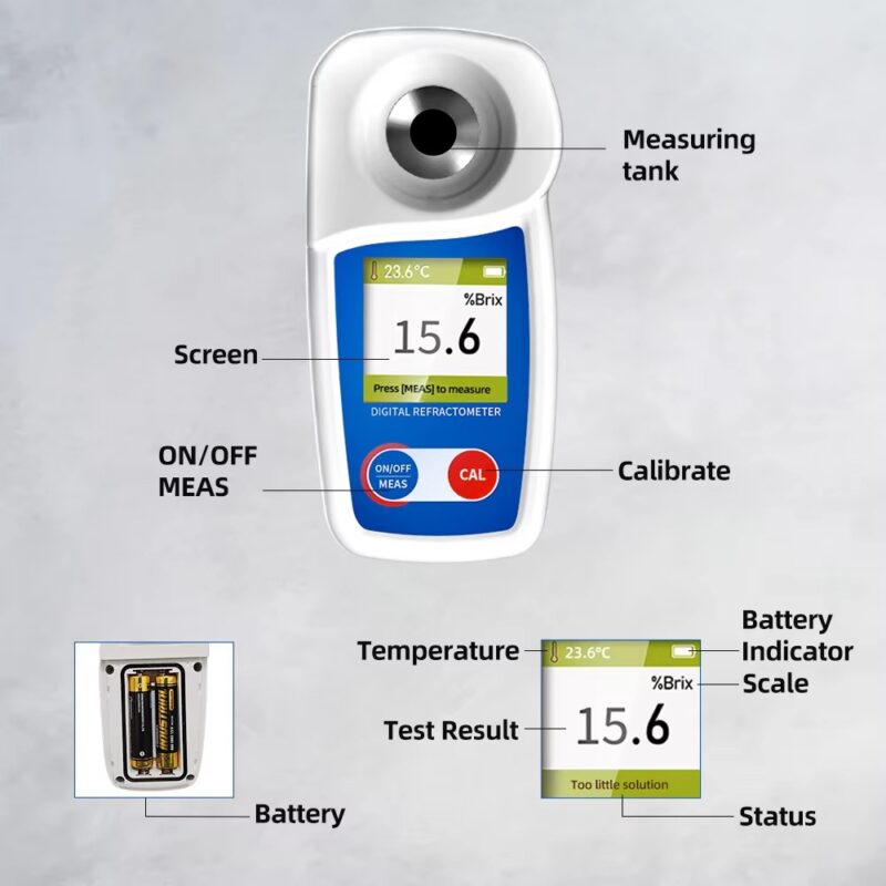 New 0–35% Digital Brix Refractometer – Accurate Sugar Content Tester for Drinks, Fruits & Juices - Image 5