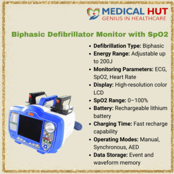 Biphasic Defibrillator Monitor with SPO2